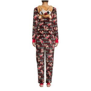 RUDOLPH Zip Front Hooded Loungewear Pajamas with Pockets Women’s Size Small